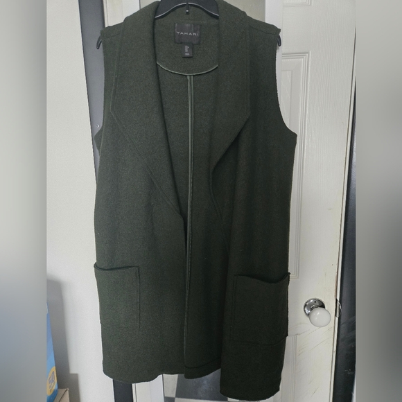 Tahari Tops - NWOT Tahari Wool Vest (Dk Olive Green)